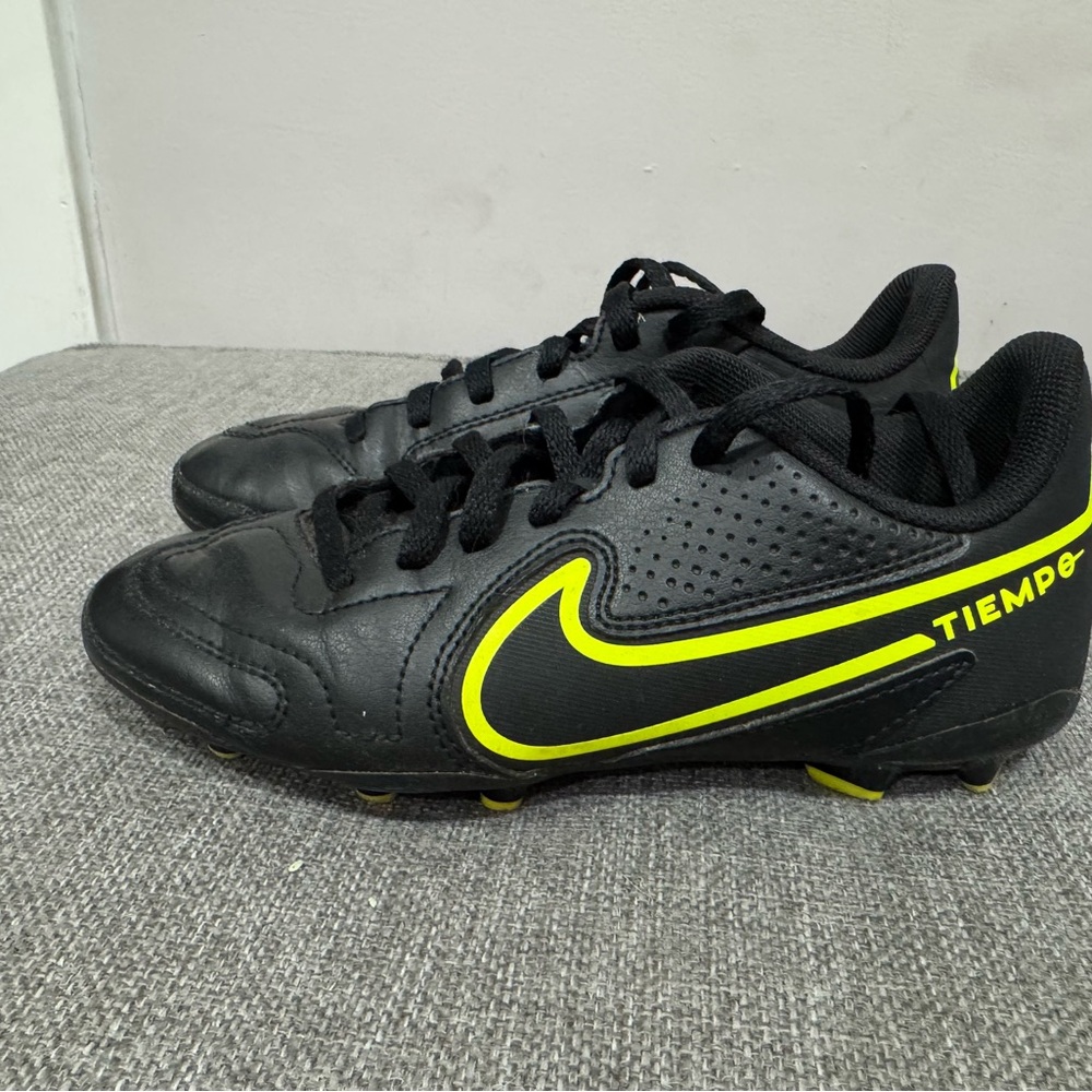 Nike Kids Black and Yellow Tiempo Sneakers